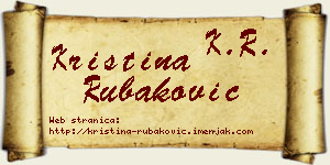 Kristina Rubaković vizit kartica
